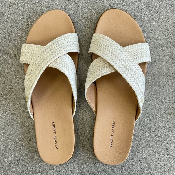 NWOT Draper James Alex Women's Size 8M Cross Strap Flat Sandals  Slip-On - Picture 1 of 6